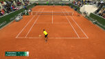 Świetne zagranie Majchrzaka w 6. gemie 4. seta starcia z Nakashimą w Roland Garros