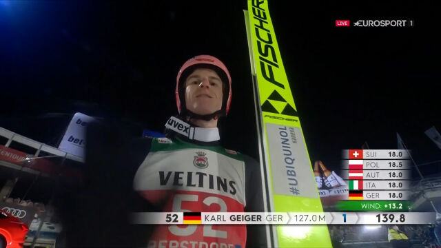Geiger liderem po 1. serii konkursu w Oberstdorfie