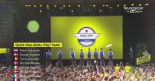 Quick Step Alpha Vinyl Team podczas prezentacji zespołów przed Tour de France 2022