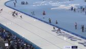 Pekin 2022 - łyżwiarstwo szybkie. Finisz drugiego półfinału biegu masowego