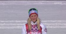 Ceremonia medalowa po biegach narciarskich na 10 km na IO w Soczi