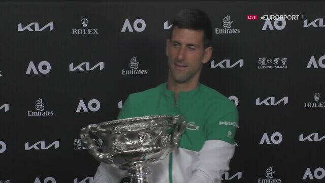 Rozmowa z Novakiem Djokoviciem w studiu Eurosportu po finale Australian Open