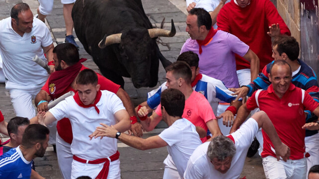 La cacería de toros atrajo multitudes de regreso a Pamplona.  Hubo violación durante el festival.